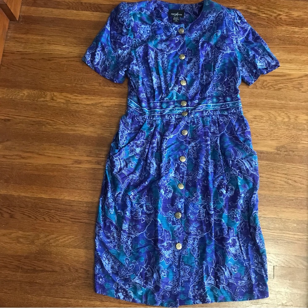 vintage 80s rayon button front dress 12 Positive Attitude